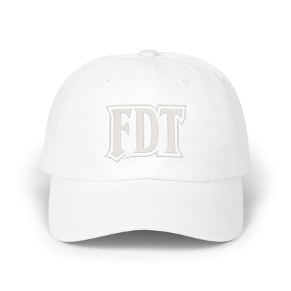 Stylish White Cap Featuring Bold FDT Logo product type