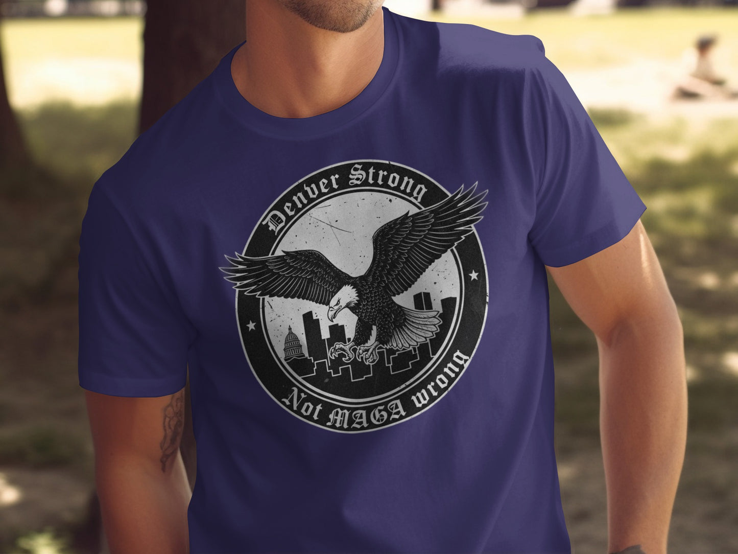 Denver Strong Not MAGA Wrong Eagle Graphic Tee