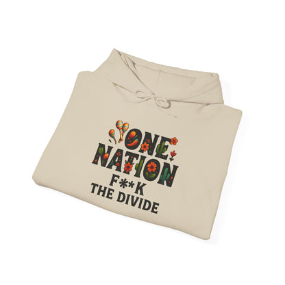 Pride hoodie One Nation Unisex Hoodie - F**k The Divide - Comfortable Heavy Blend Sweatshirt