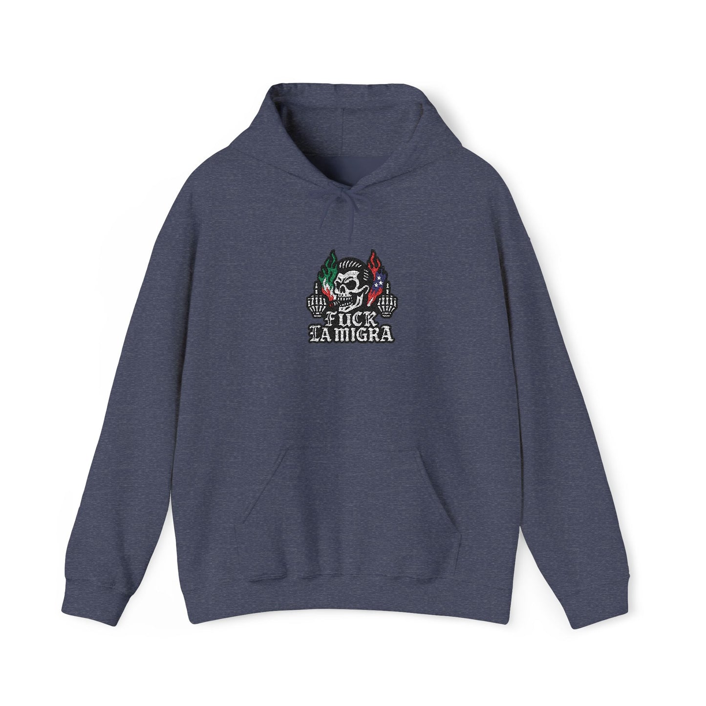 Fuck La Migra Embroidery Hoodie Anto Trump Hoodie Unisex Heavy Blend™ Hooded Sweatshirt