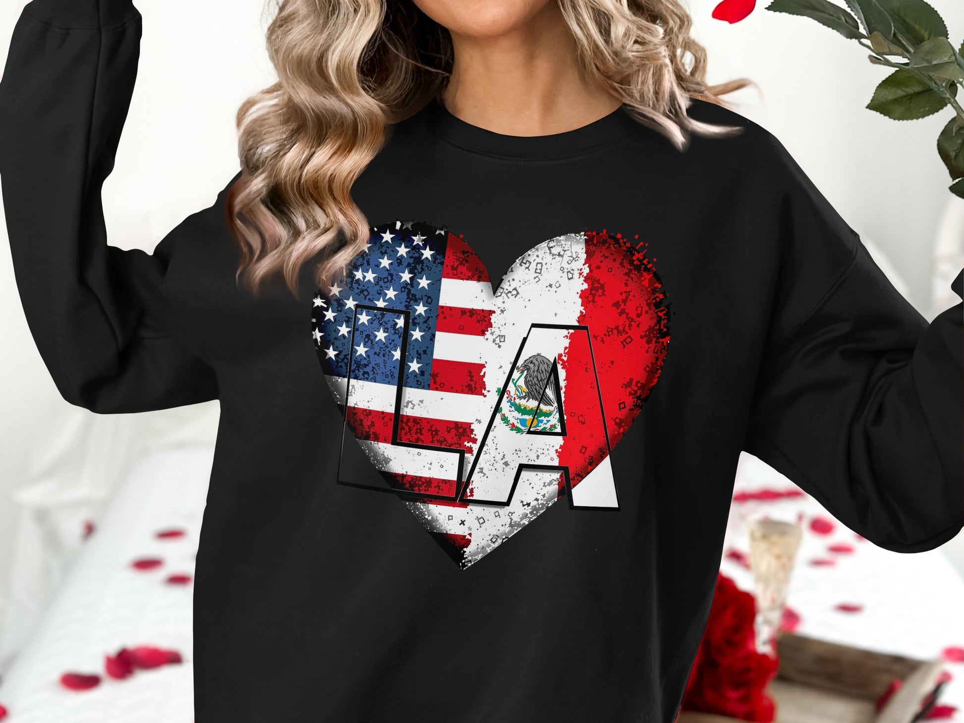 LA Love Heart Patriotic Print Sweatshirt Product