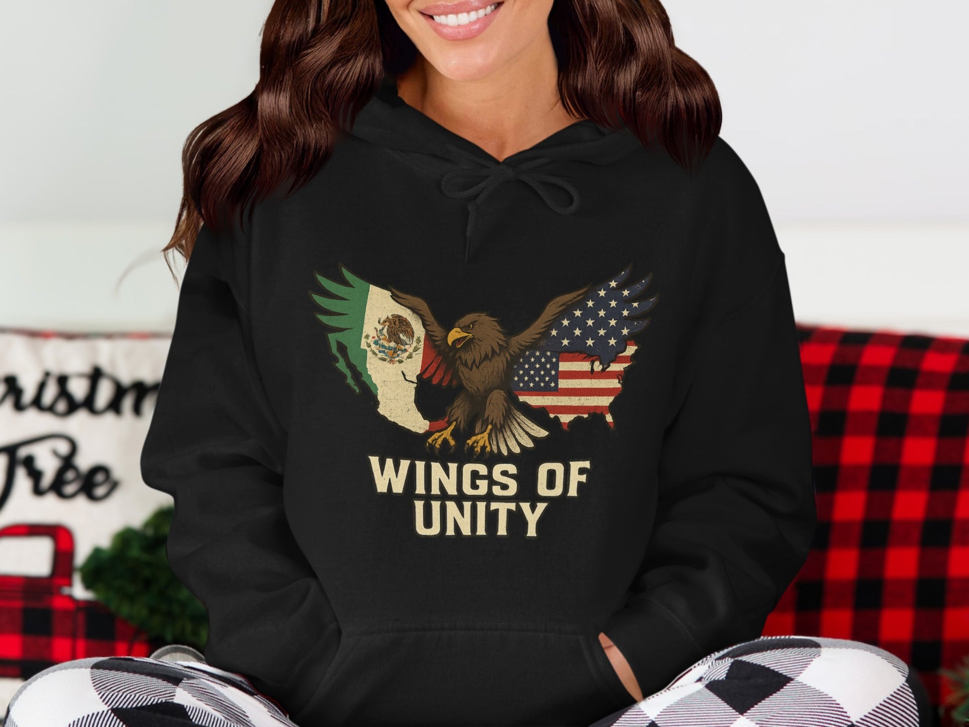Wings of Unity Design Black Hoodie product