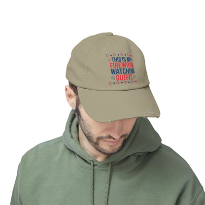 Firework Watching Cap - Unisex Distressed Hat for Celebrations