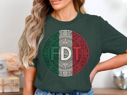FDT Mexican Flag Aztec Calendar Graphic Tee product