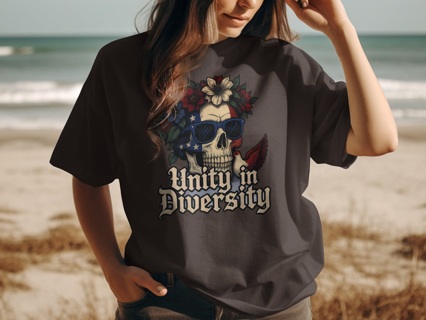Unity in Diversity Skull Graphic T-shirt product