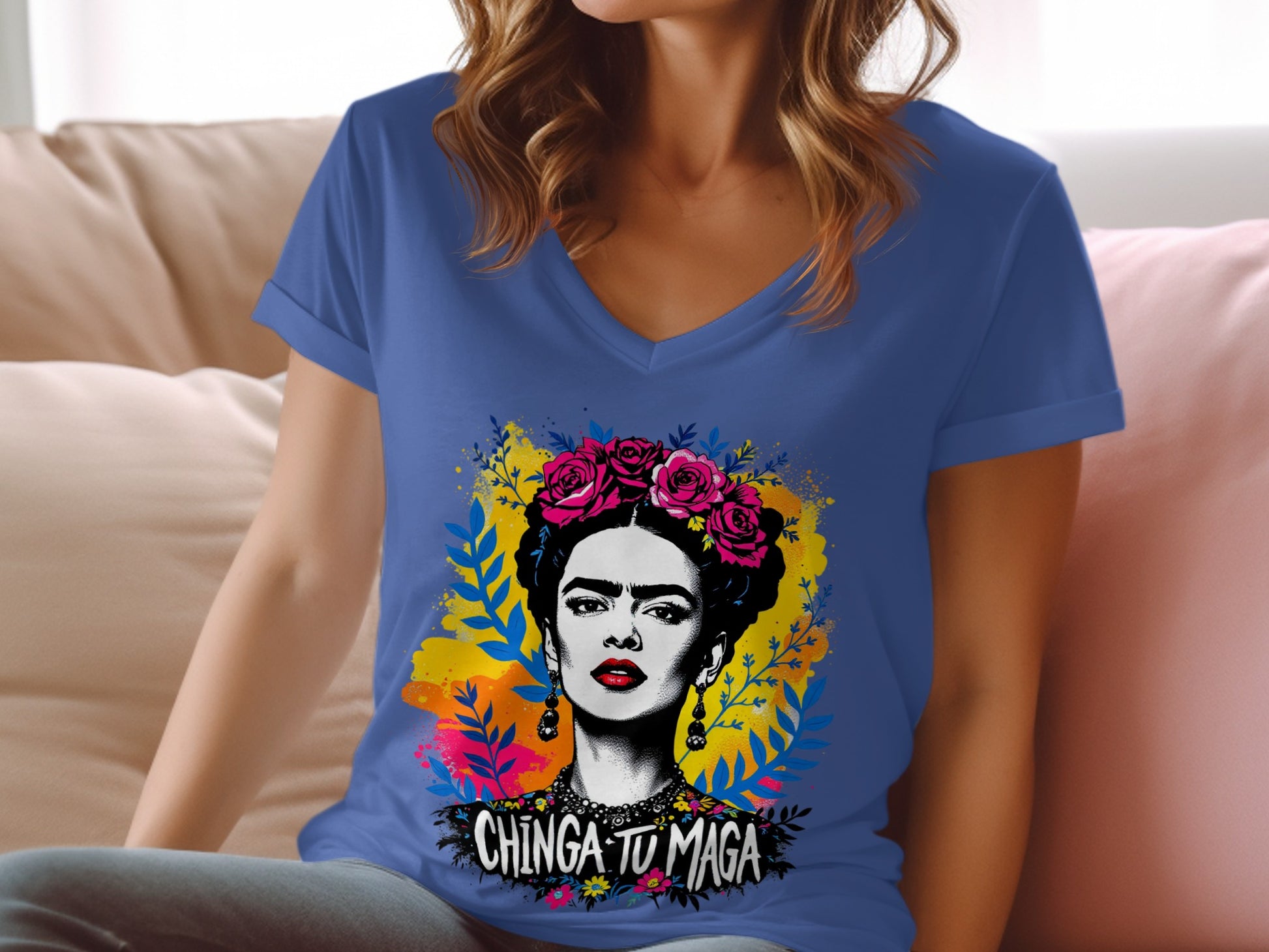 Vibrant Frida Kahlo Graphic Art Shirt for Bold Statements