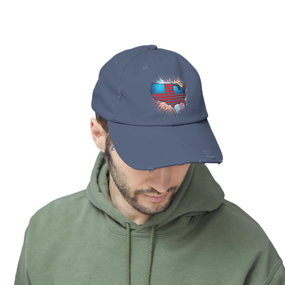 Unisex Distressed Cap with Texas Flag Design - Perfect for Festivals and Casual Outings