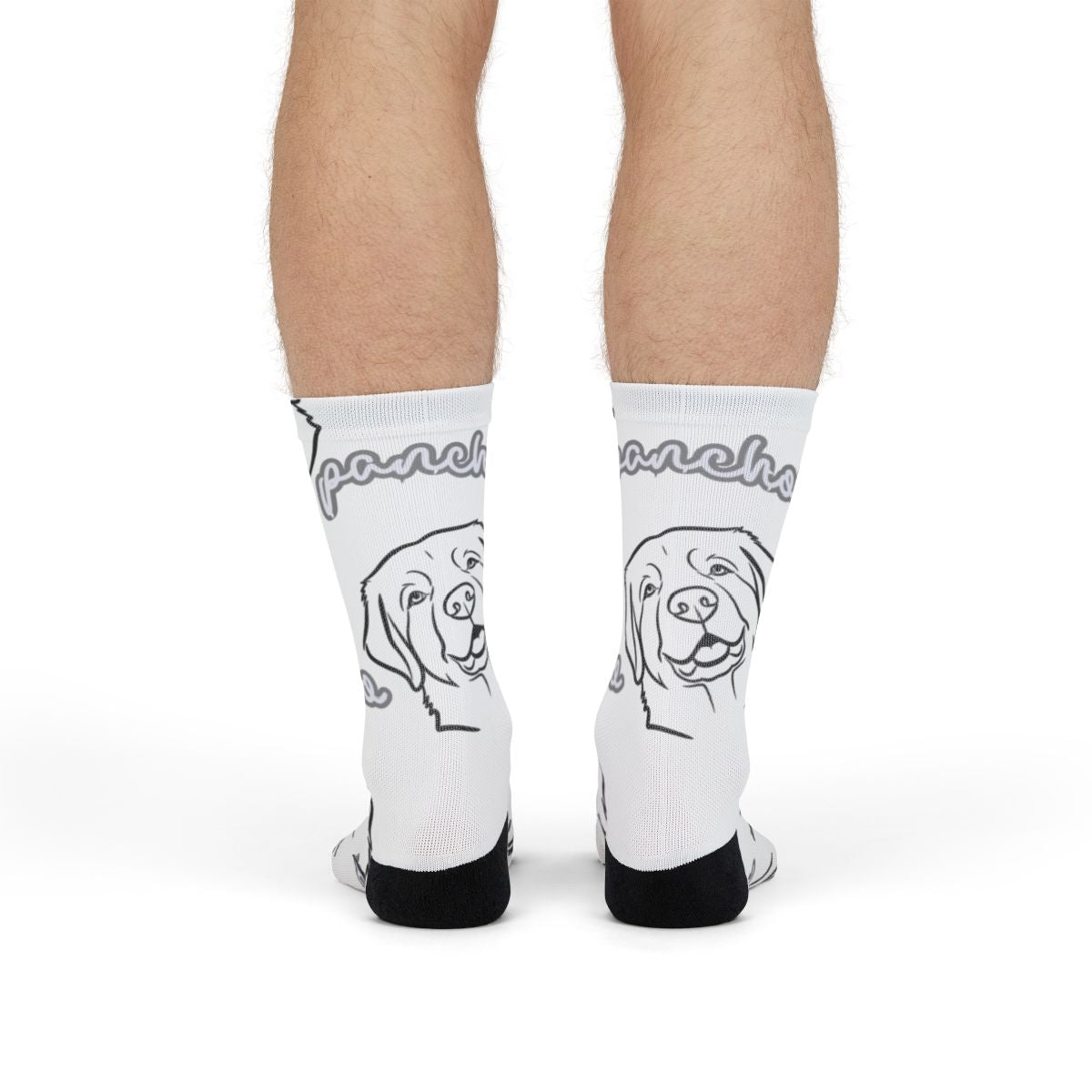 Fun Dog Print on White Crew Length Socks Product