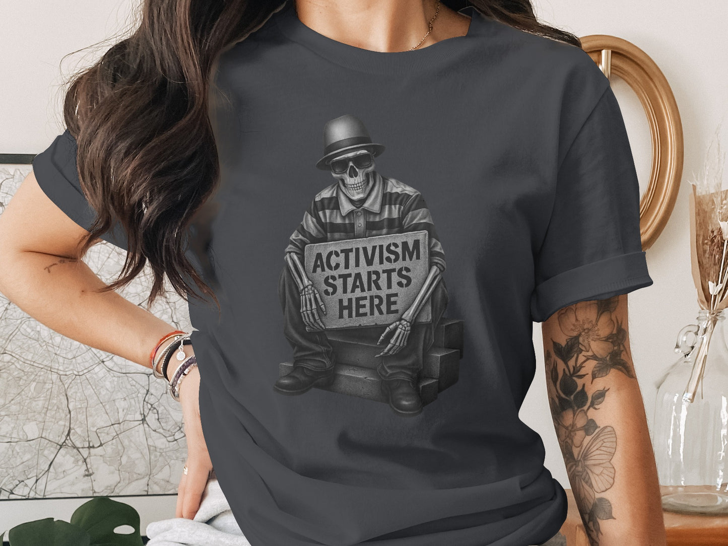 Activism Starts Here Skeleton Graphic T-shirt product