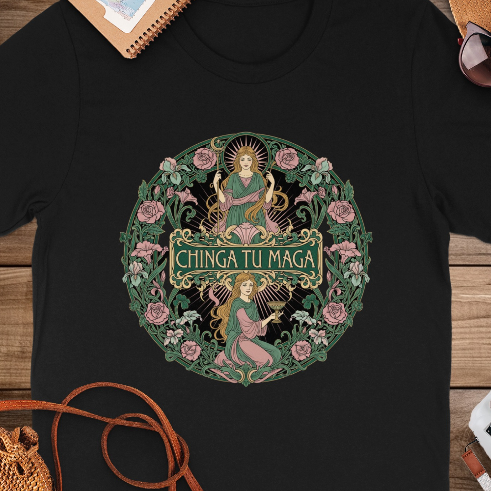 Chinga Tu Maga Graphic Tee with Intricate Design