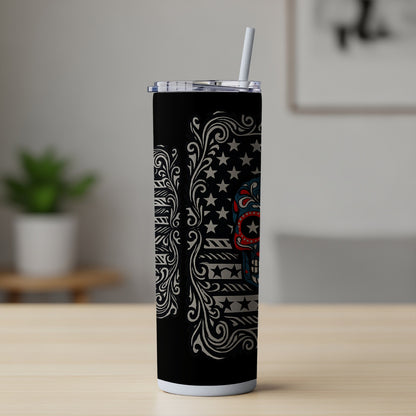 Unique Star Spangled Skull Design Tumbler product type