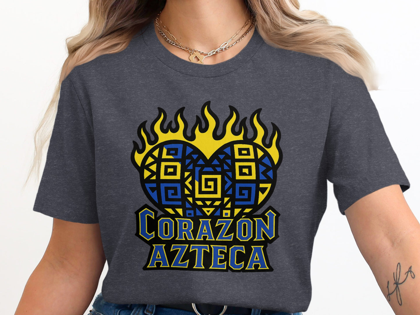 Corazón Azteca Heart Design Graphic Tee Shirt product