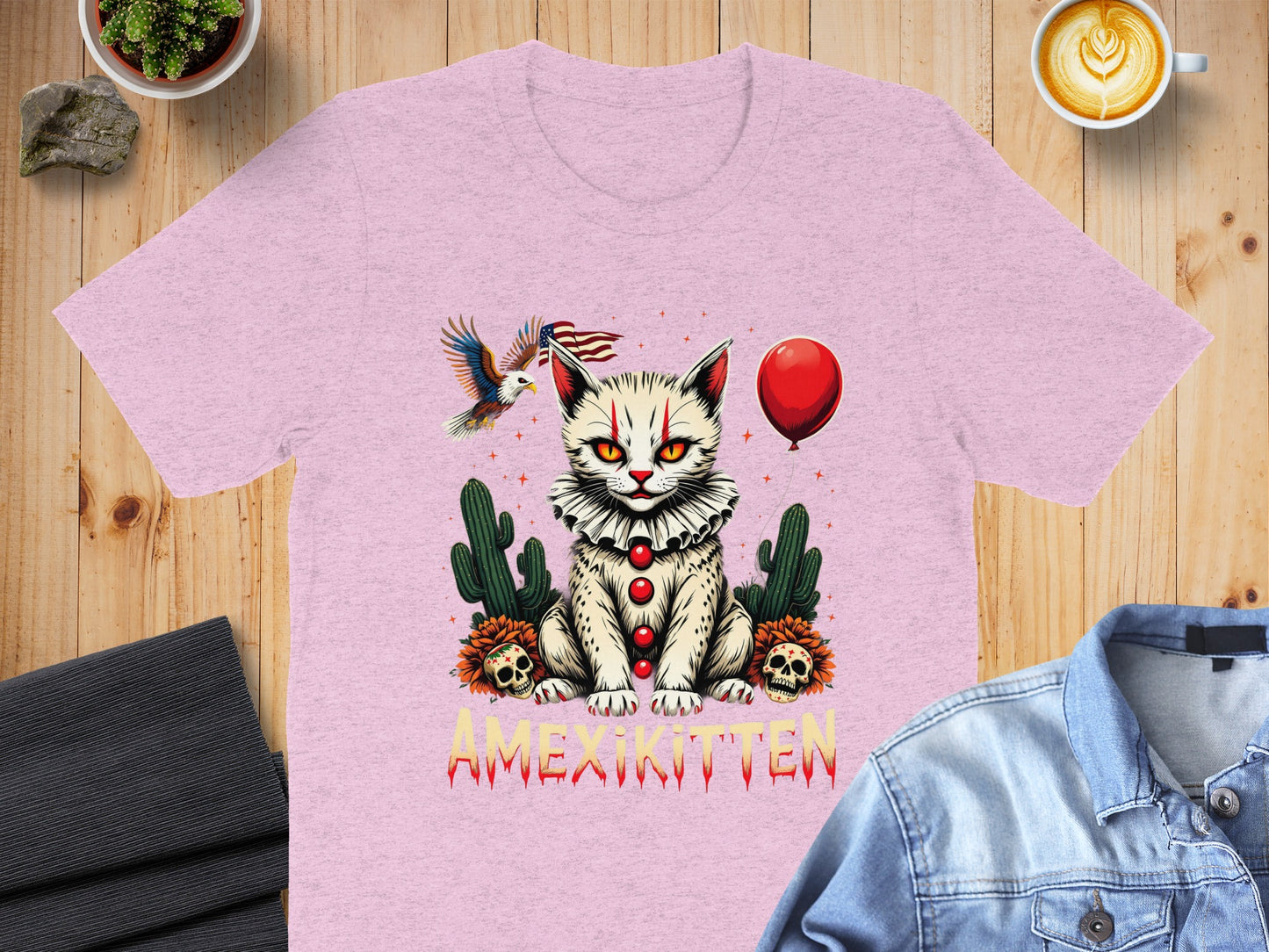 Cute Amexikitten Graphic Tee with Unique Cat Art product type
