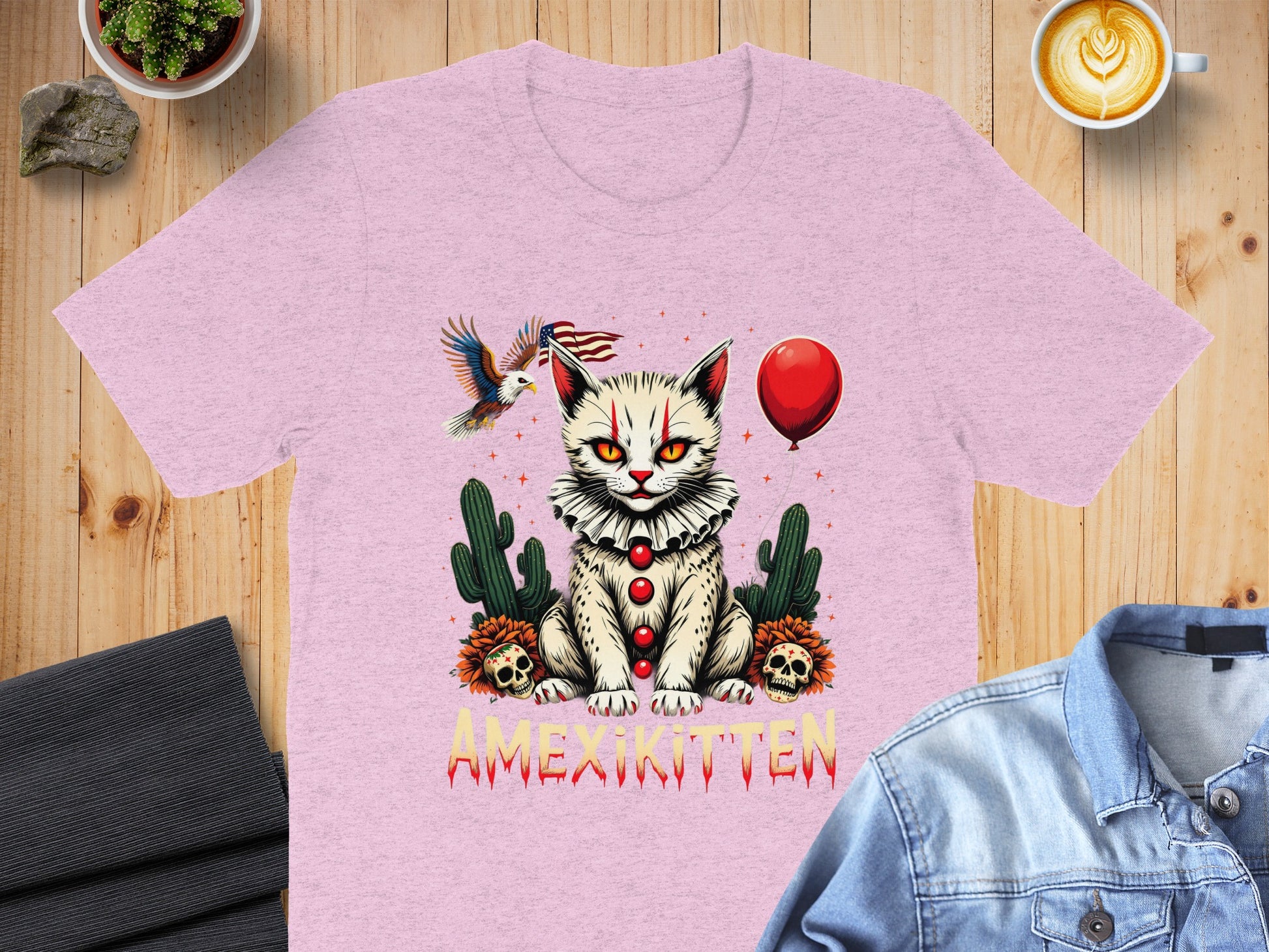 Cute Amexikitten Graphic Tee with Unique Cat Art product type