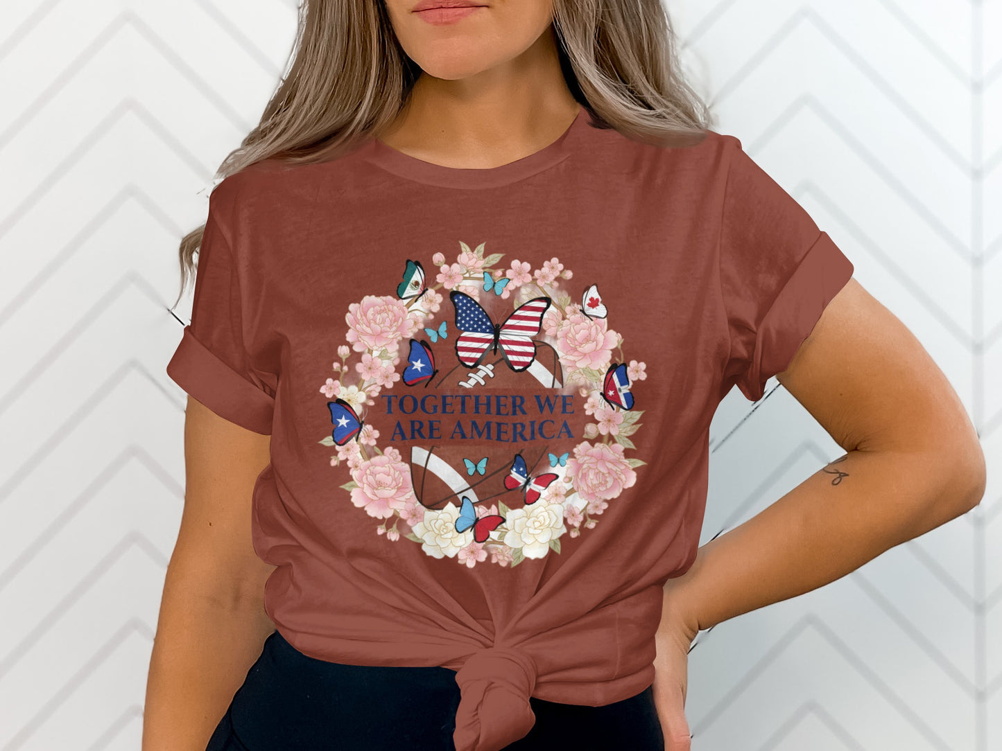 Together We Are America Butterfly Wreath Shirt
