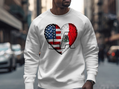 LA Heart Design American Mexican Flag Sweatshirt product