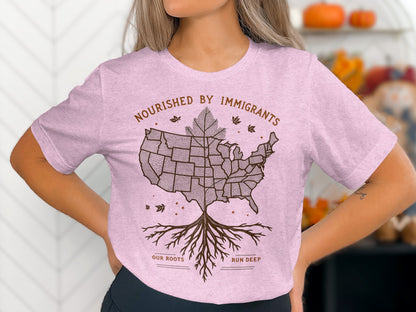 Nourished by Immigrants Roots Run Deep T-Shirt product type