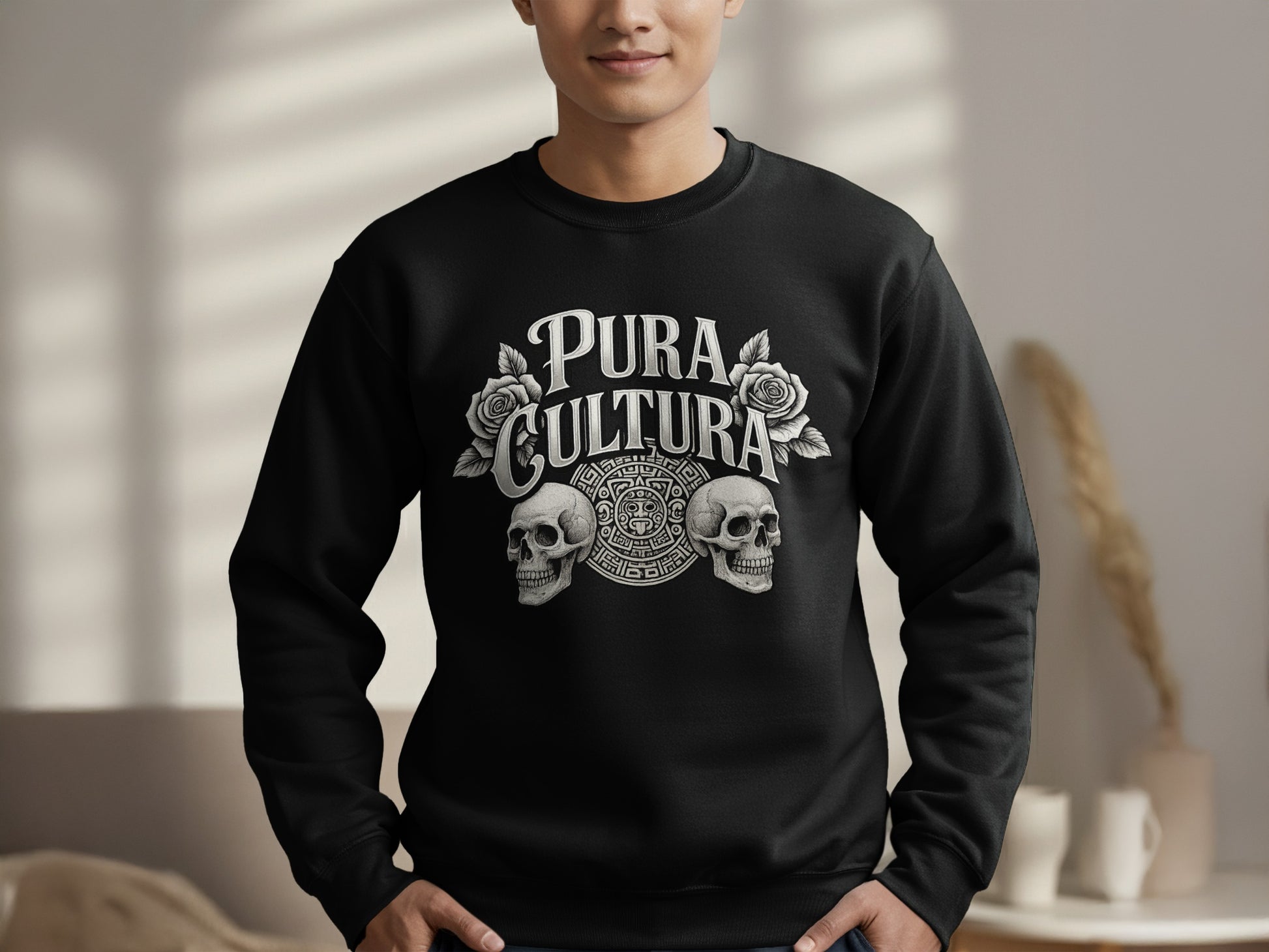Pura Cultura Skull Design Long Sleeve Shirt product
