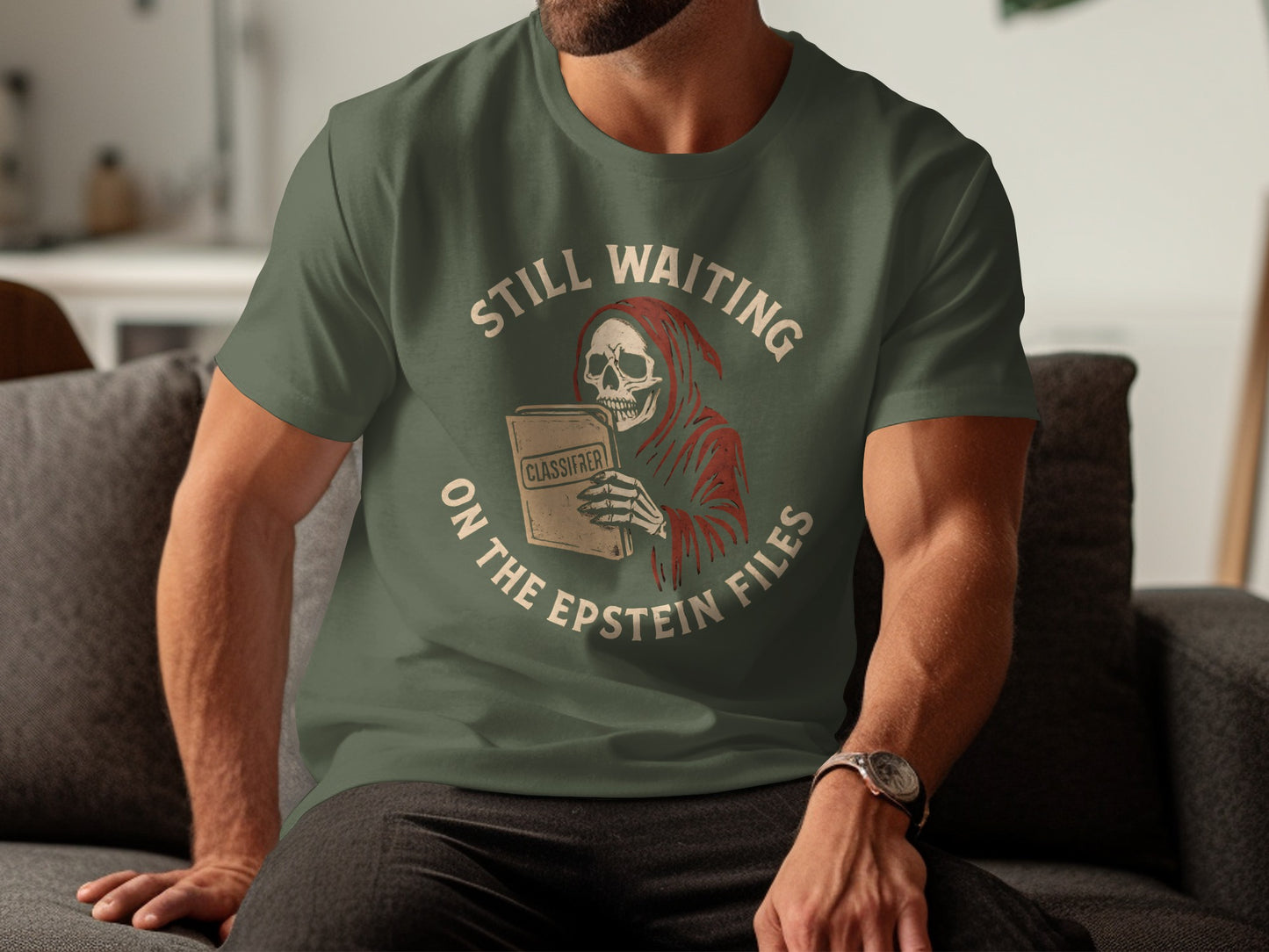 Still Waiting On The Epstein Files T shirt product