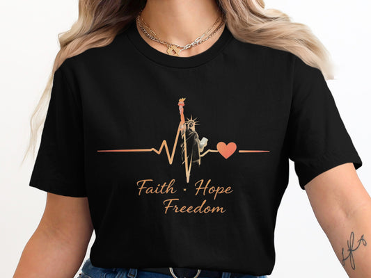 Faith Hope Freedom Statue of Liberty T-shirt product type