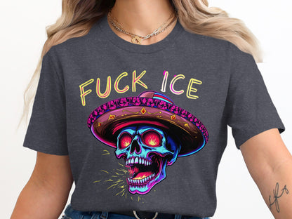 Colorful Skull with Hat Graphic Tee Shirt product type
