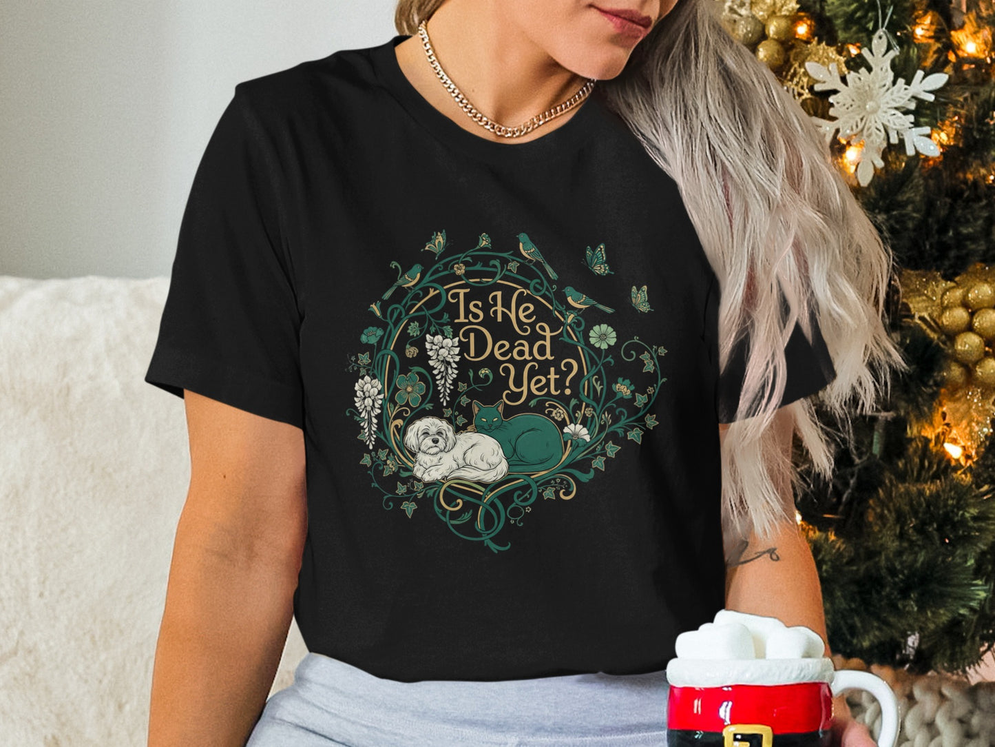 Is He Dead Yet Funny Cute Sloth Graphic Tee