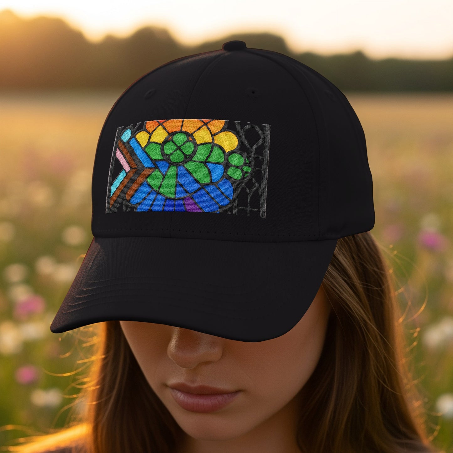 Vivid Stained Glass Design Cap Comfortable Hat product type