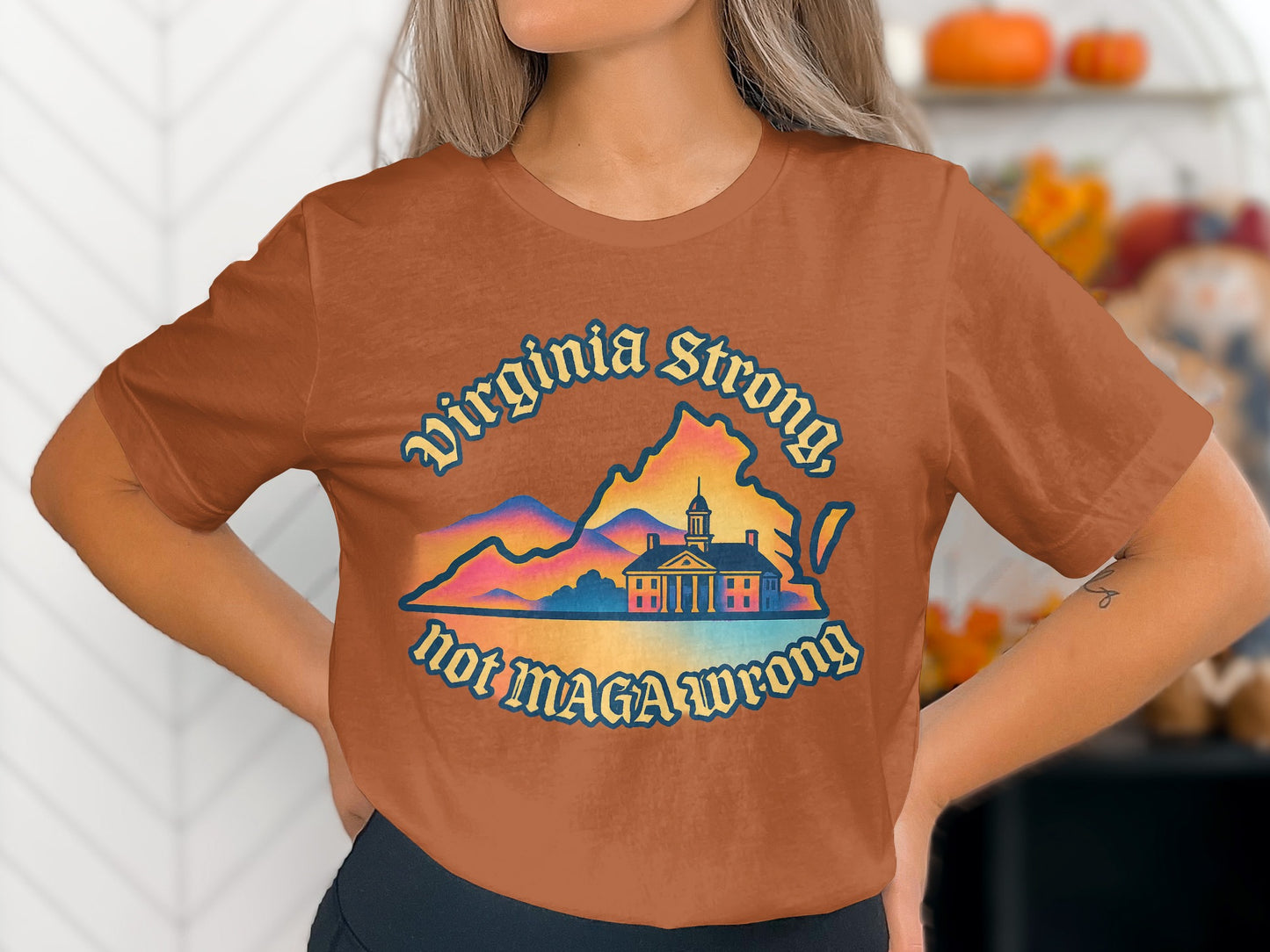 Virginia Strong Not MAGA Wrong graphic t-shirt product