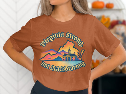 Virginia Strong Not MAGA Wrong graphic t-shirt product