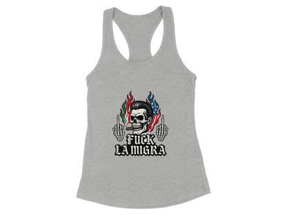 Fuck La Migra Skeleton Design Racerback Tank product type