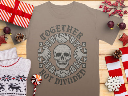 Together Not Divided Skull and Handshake Design Shirt