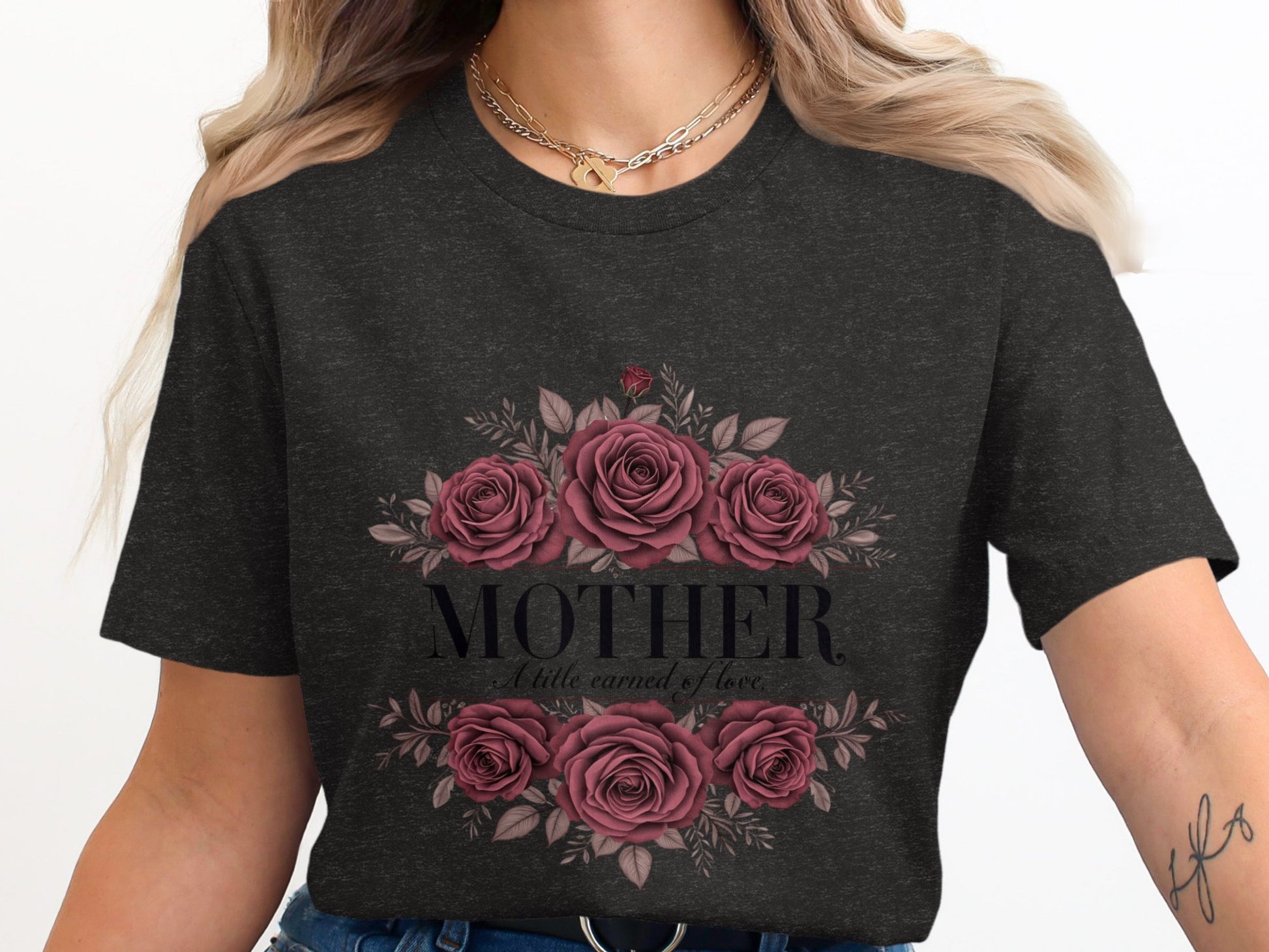 Beautiful Floral Mother T-Shirt with Rose Design product type