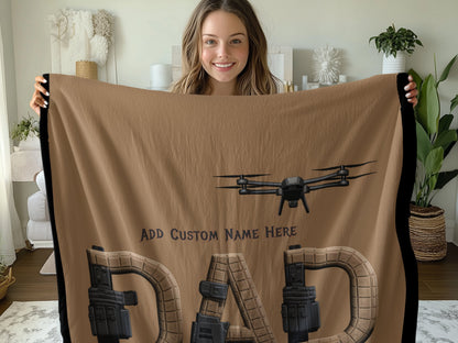Customizable Drone Dad Blanket Personalized Gift product