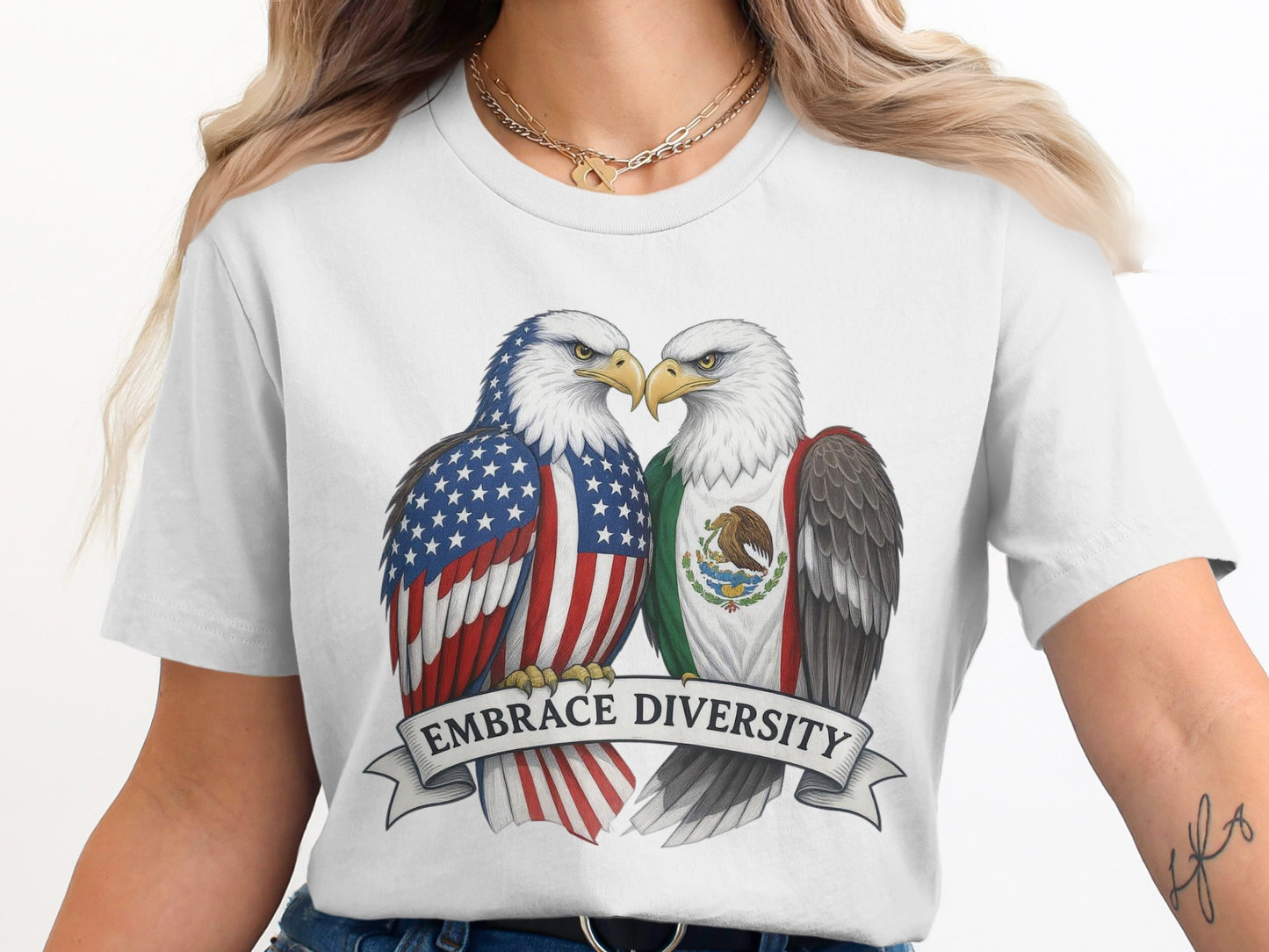 Embrace Diversity Patriotic Eagle Graphic Tee product
