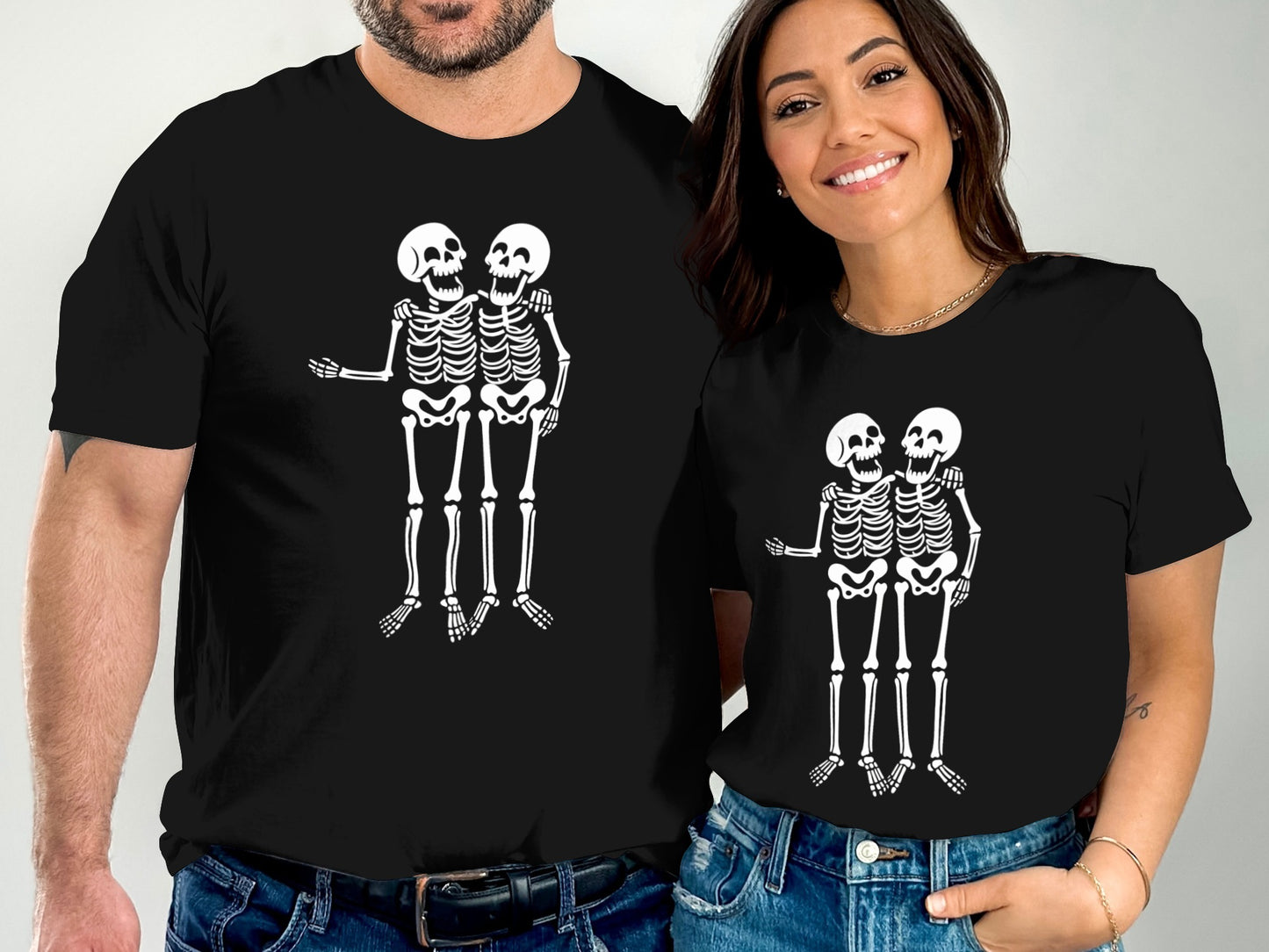 Matching Couple Skeleton Halloween T-shirt product type