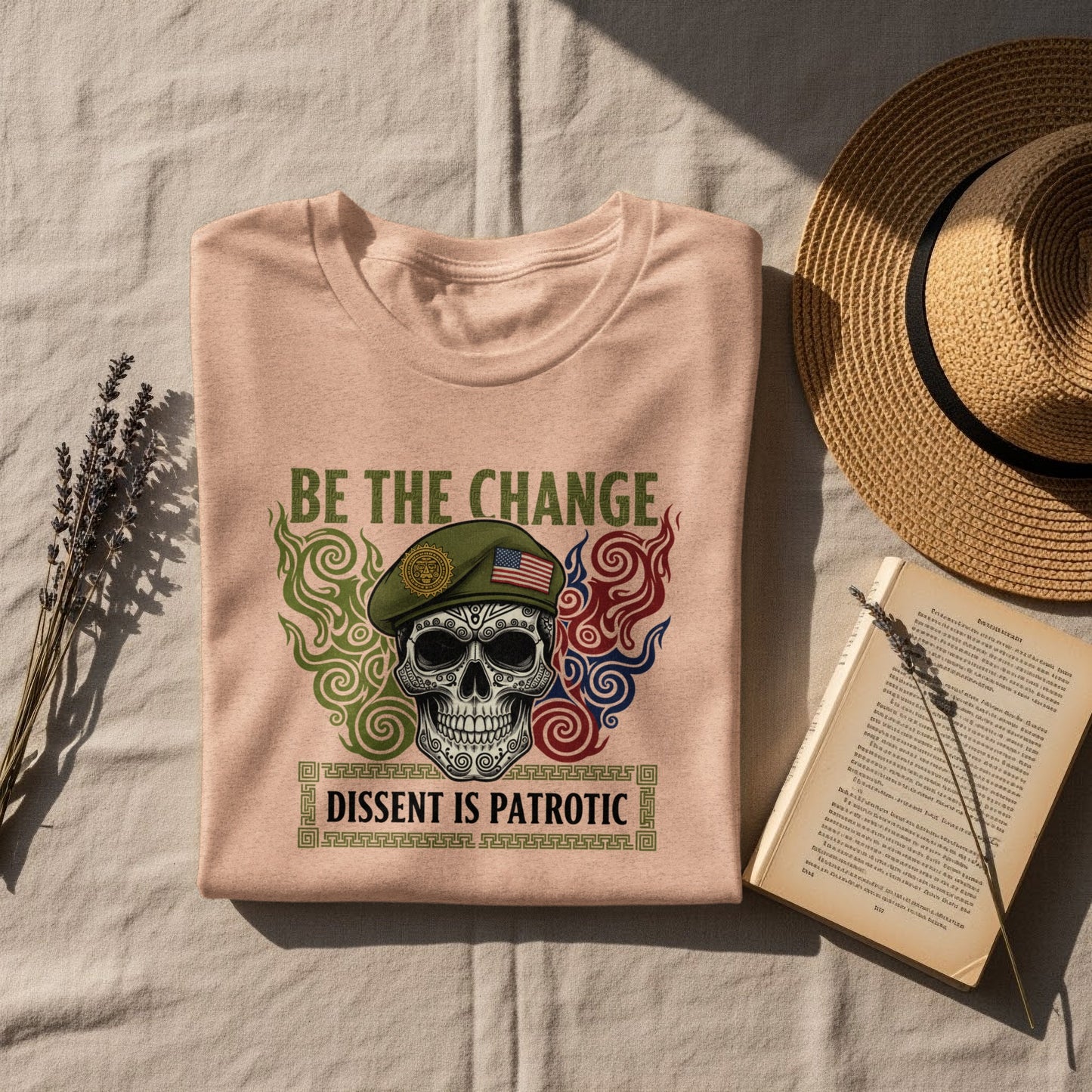 Be the Change Dissent Is Patriotic Skull T-shirt