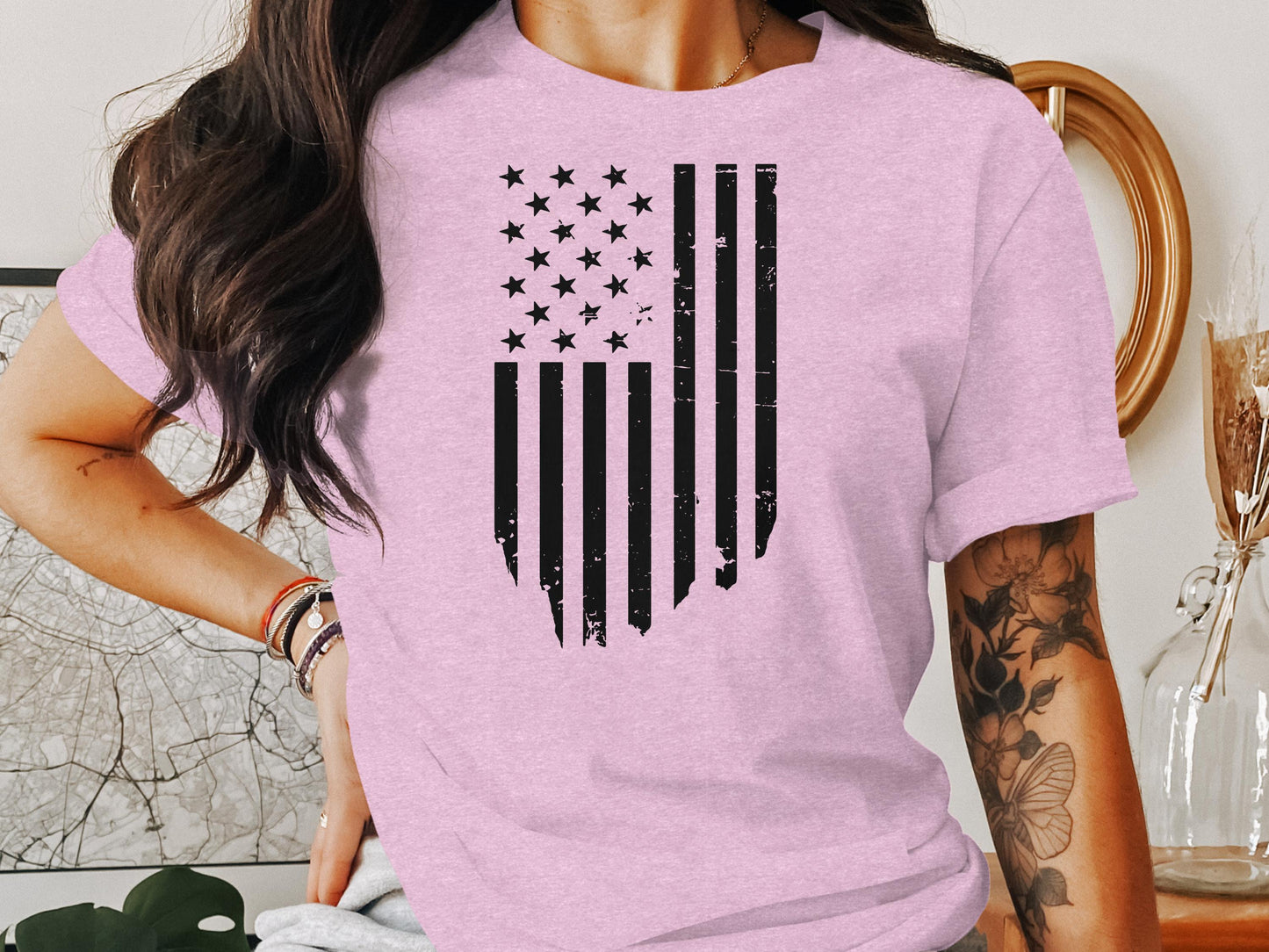 Distressed American Flag Graphic T-shirt product type