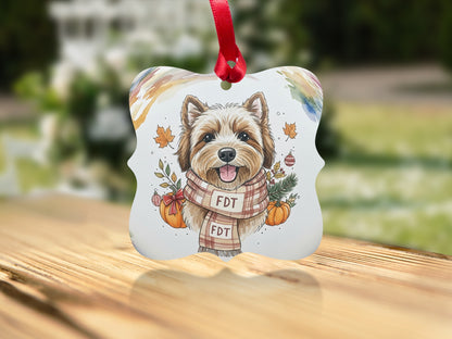 Festive Dog Design with Colorful Decorations Ornament