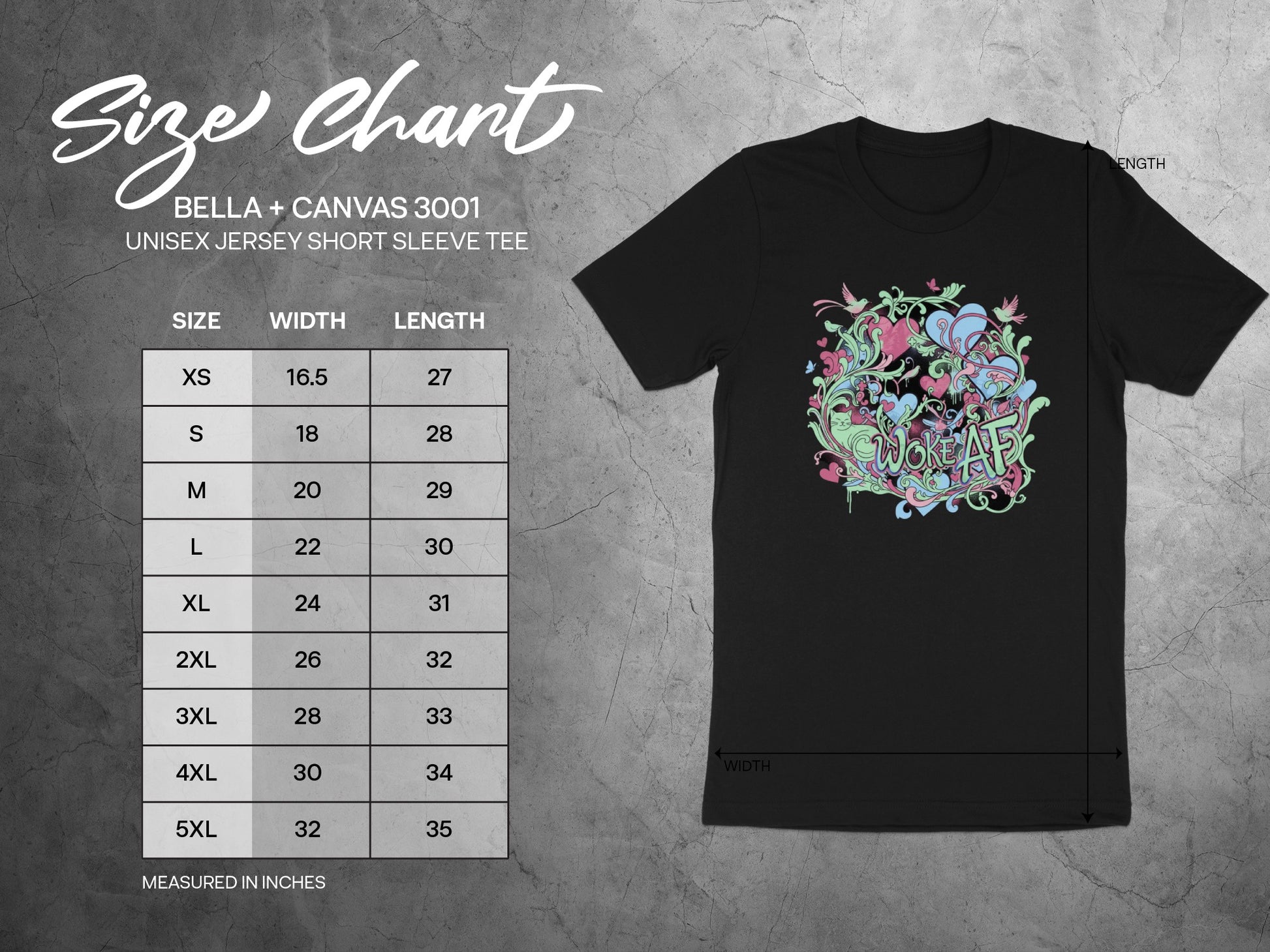 Graphic Floral Design on Black Unisex Tee Product