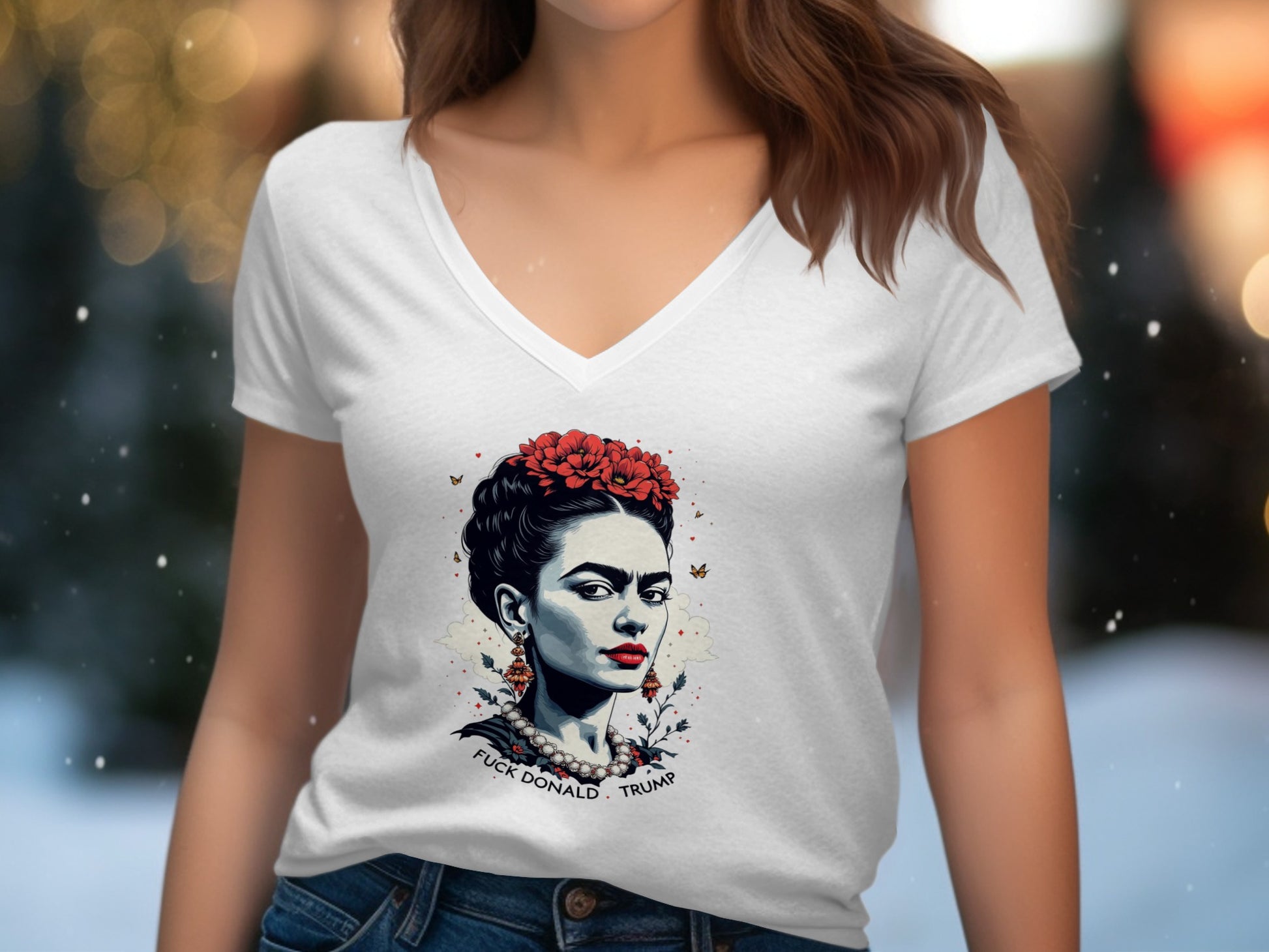 Frida Kahlo With Roses and Message T-shirt product