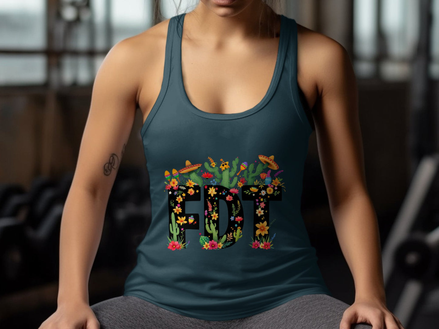 Unique Floral Themed Workout Tank Top product type