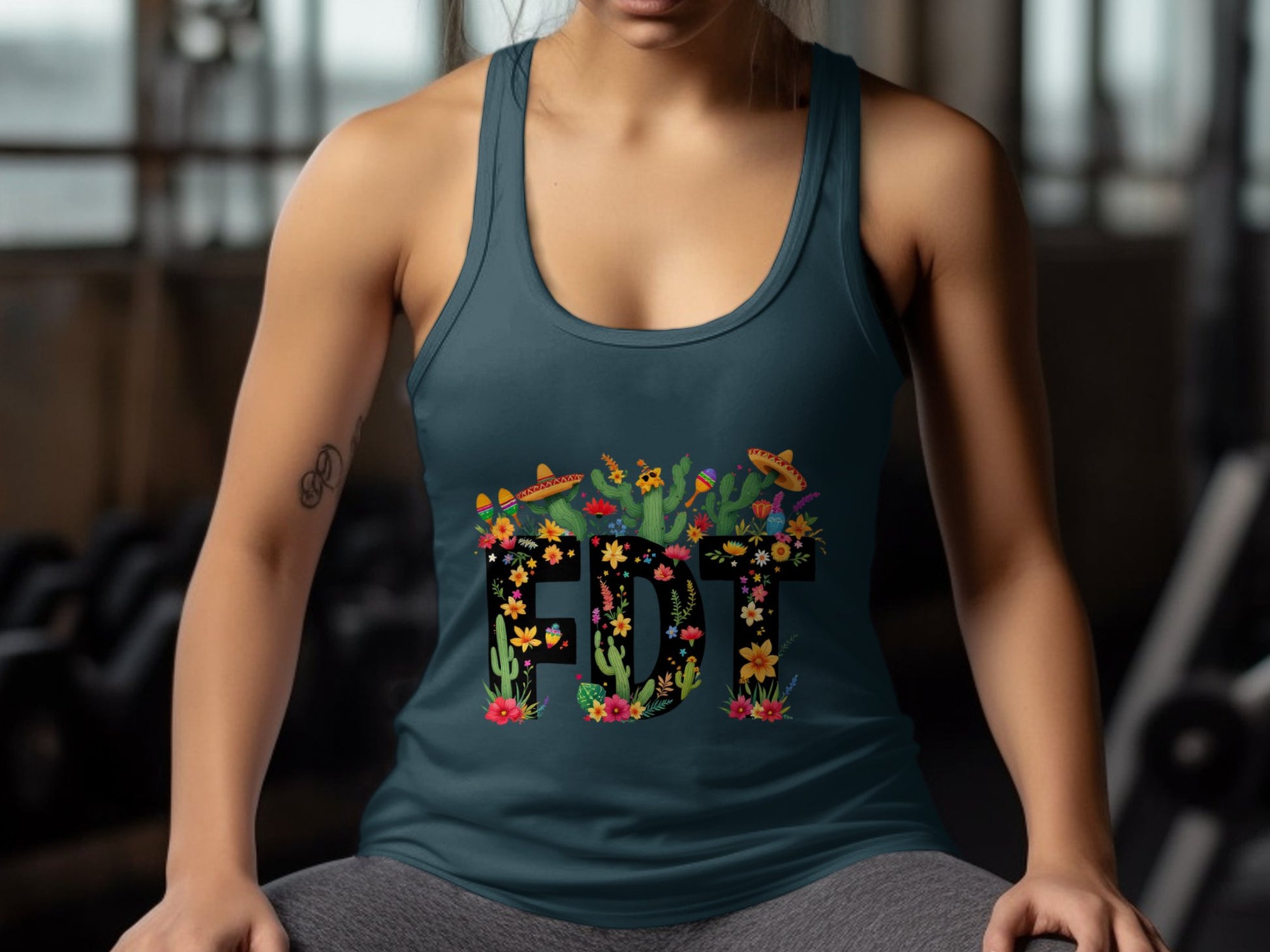 Unique Floral Themed Workout Tank Top product type