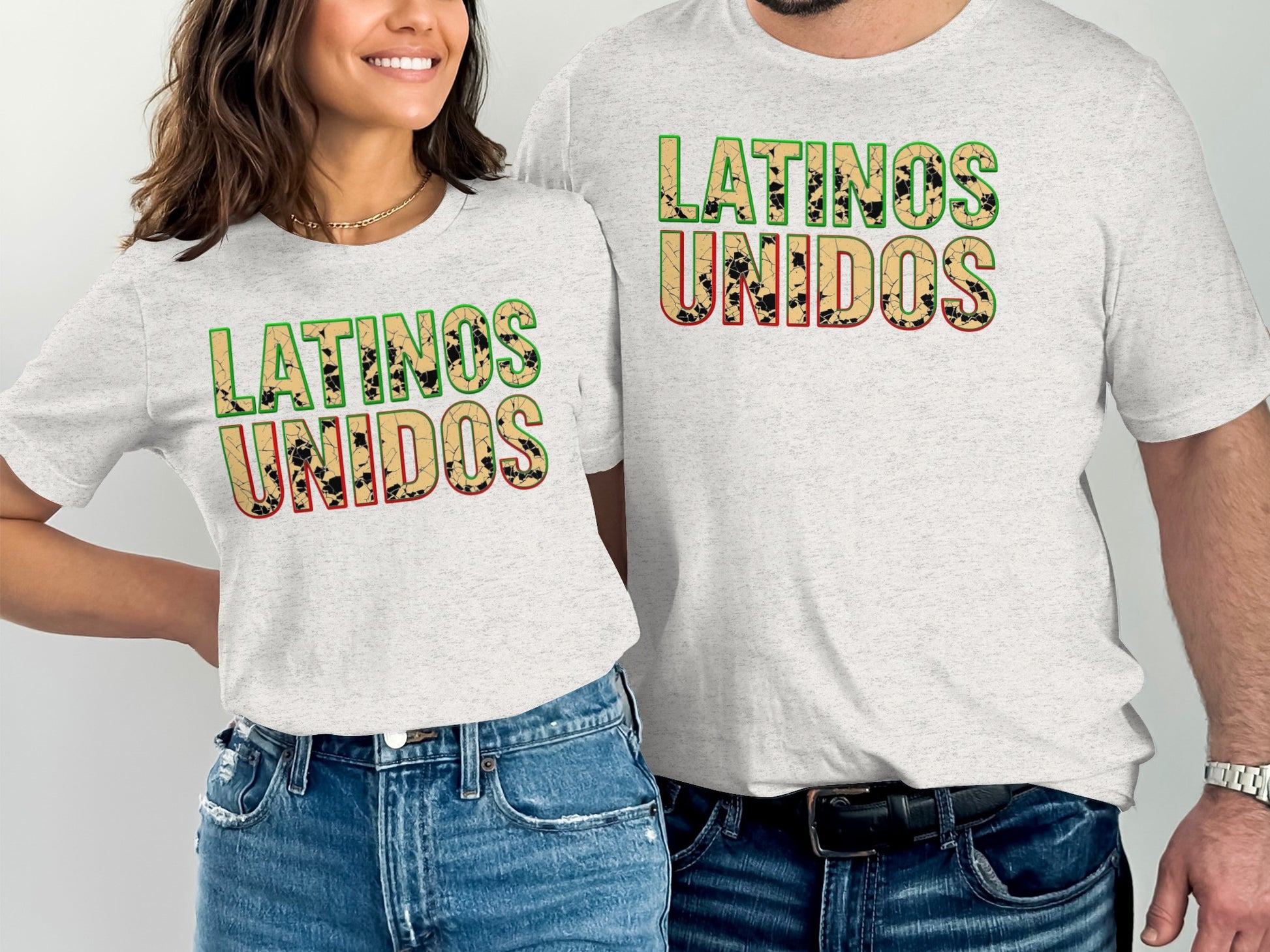 Latinos Unidos t-shirt vibrant design apparel product type
