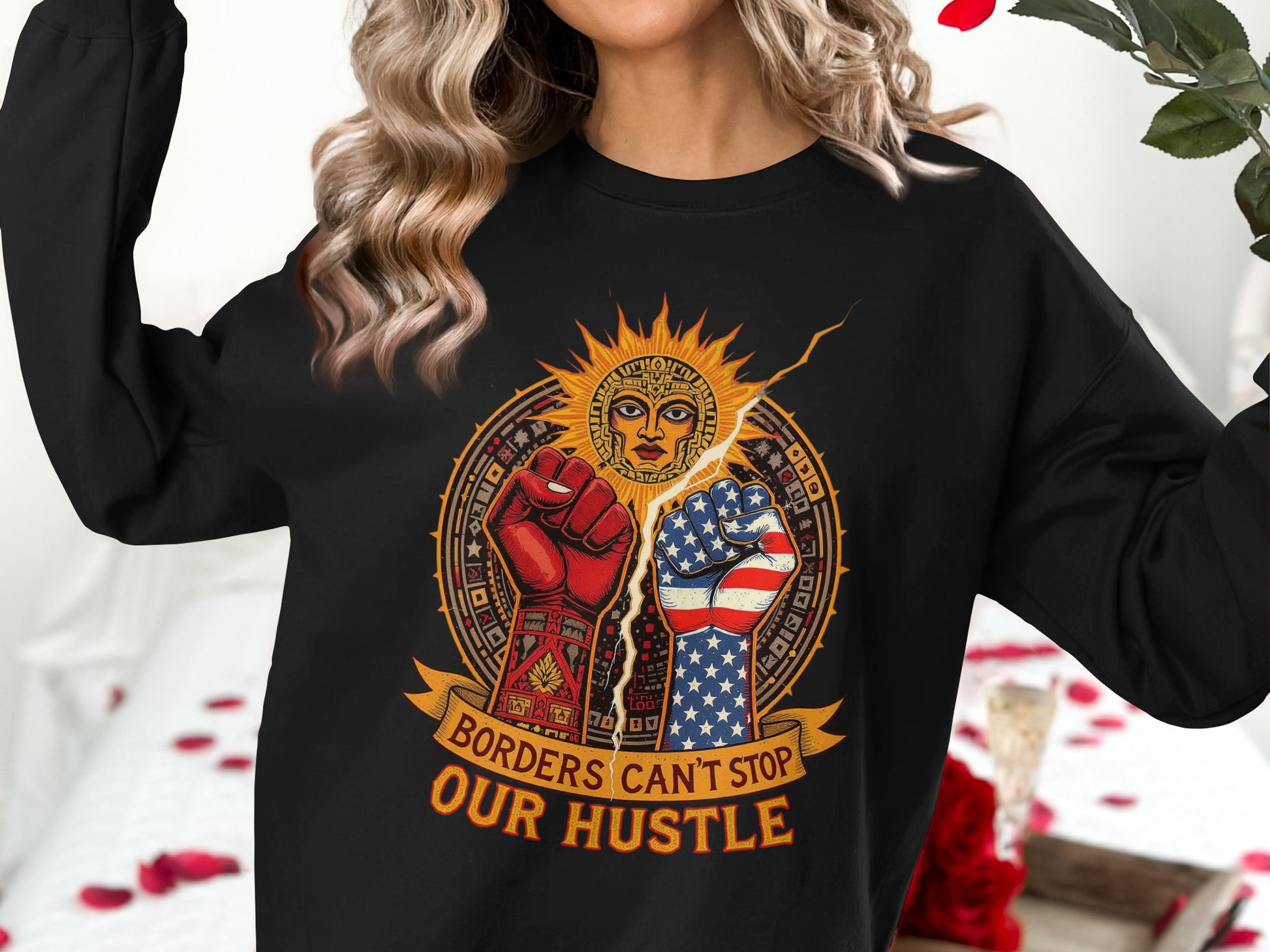 Borders Can't Stop Our Hustle Graphic Sweatshirt product