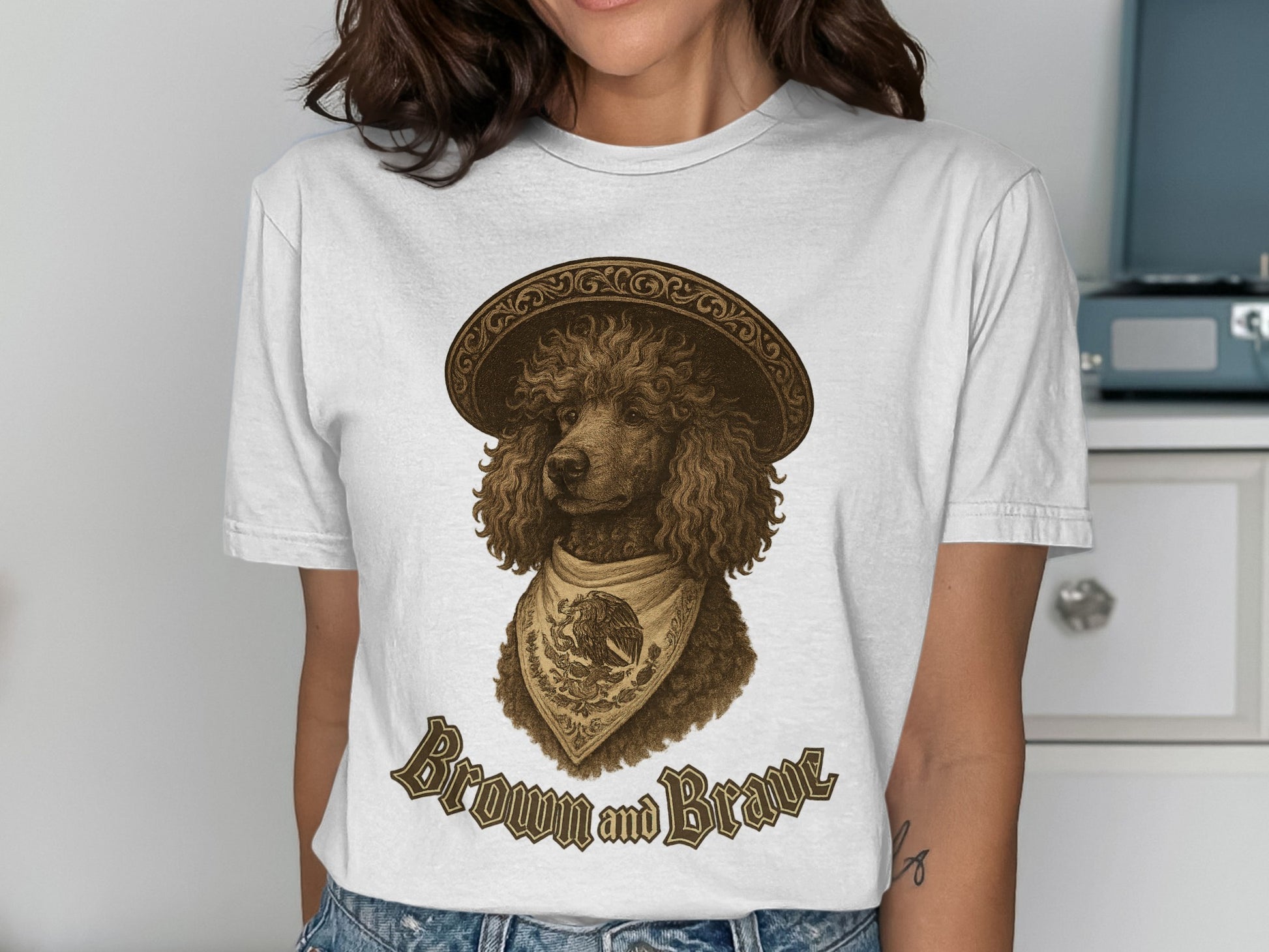 Brown and Brave Poodle Graphic Tee Shirt product type