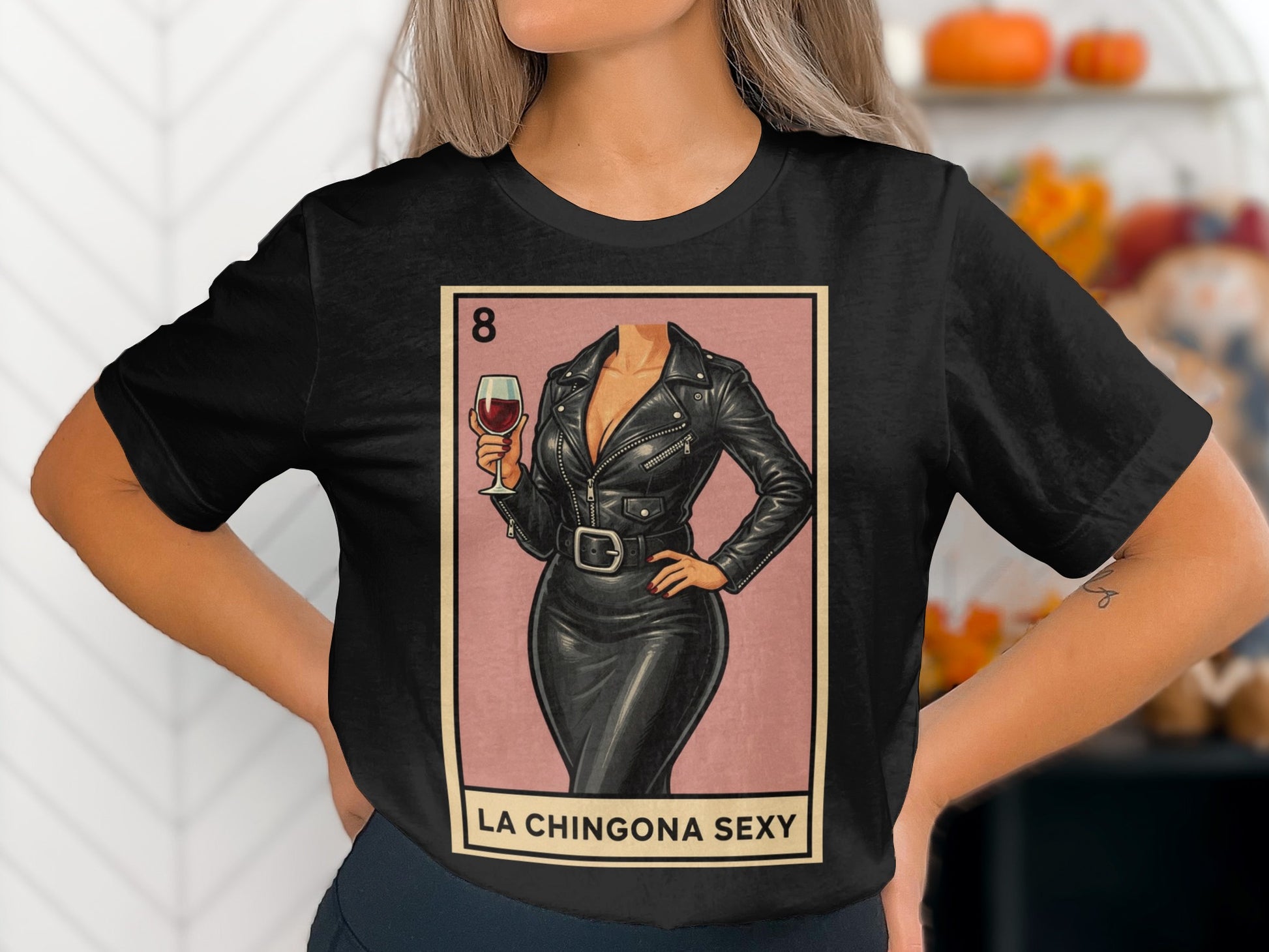 La Chingona Sexy 8 Playing Card Graphic T-Shirt Product