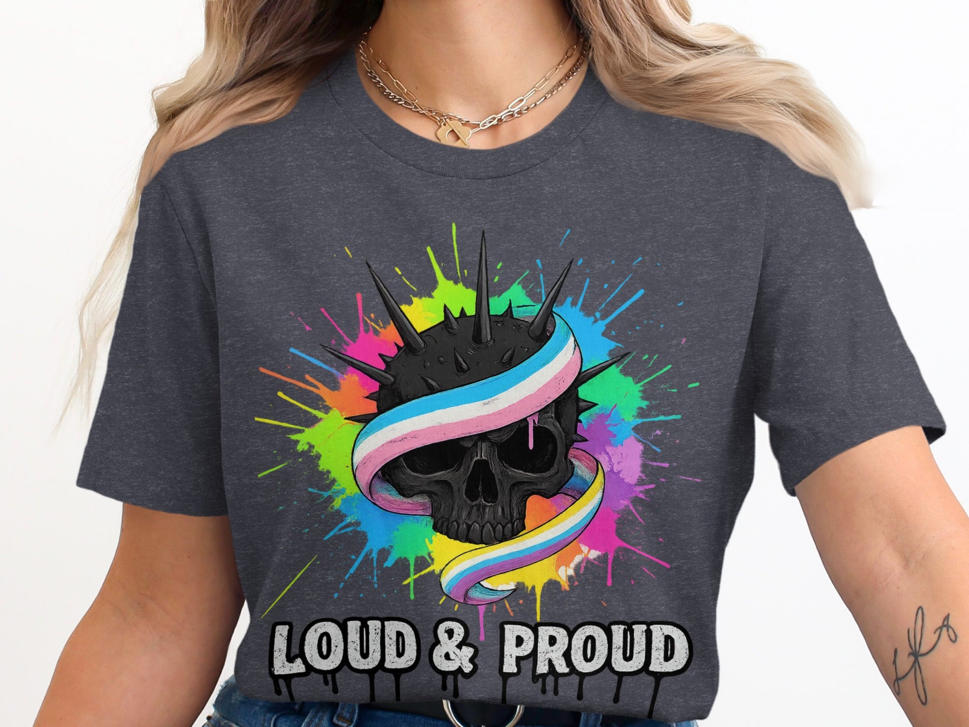 Loud and Proud Skull Splash Graphic T-Shirt product