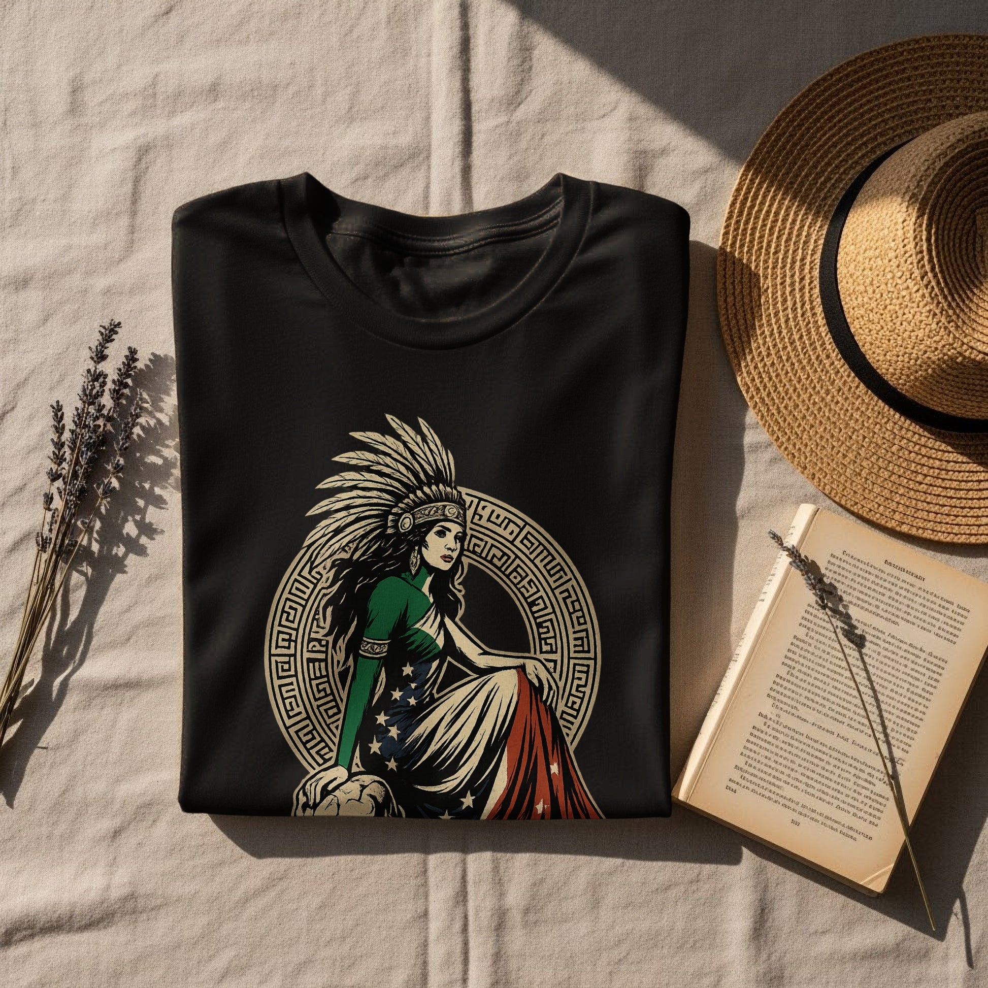 Stylish Native American Warrior Graphic T-shirt product type