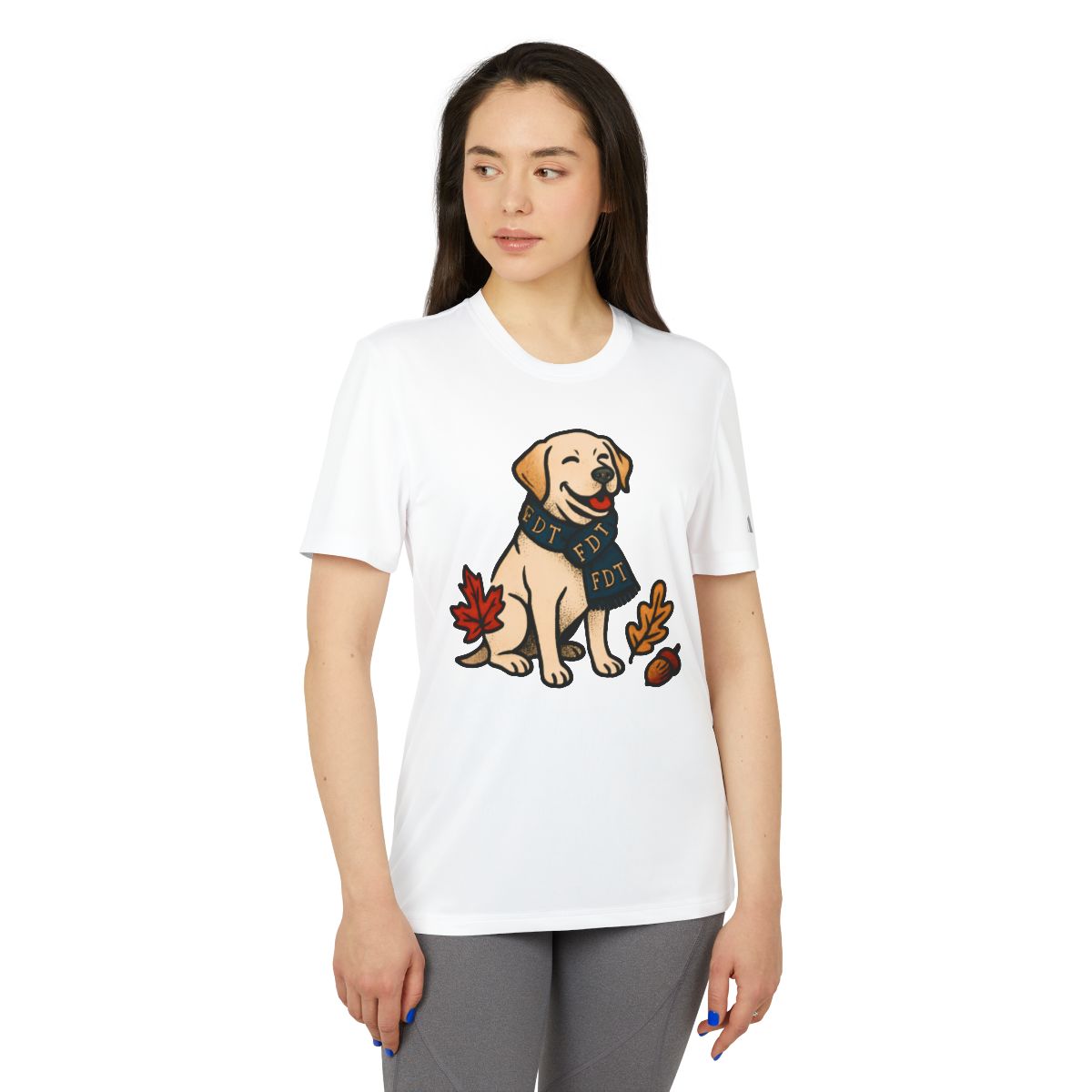 Cute Dog with Leaves Graphic T-Shirt