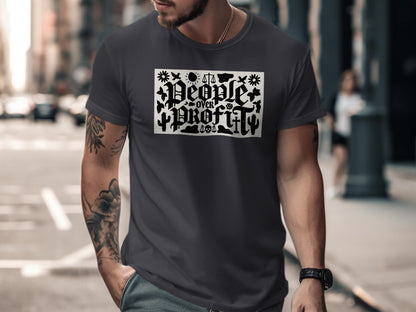 People Over Profit Graphic Tee for Casual Outfit